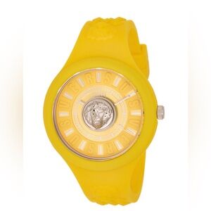 VERSUS Versace Fire Island Lion Silicone Strap Watch, 44mm Yellow